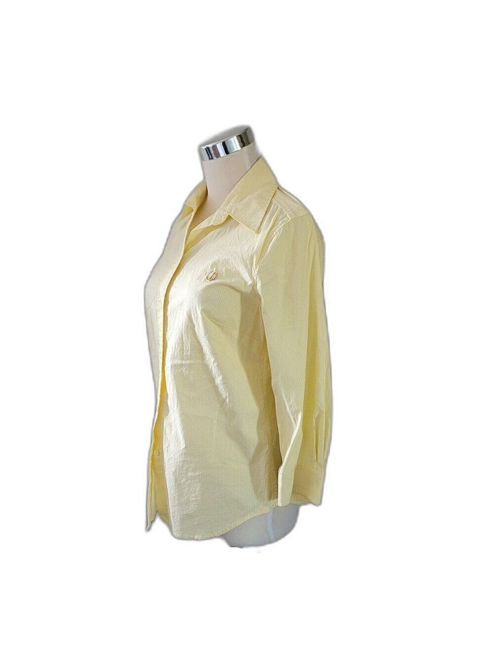 Izod Yellow Small Plaid Button Down Shirt Size S